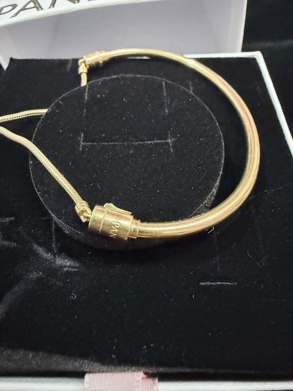 Pandora Gold-Tone Bracelet with Hinged Clasp - Picture 3 of 5